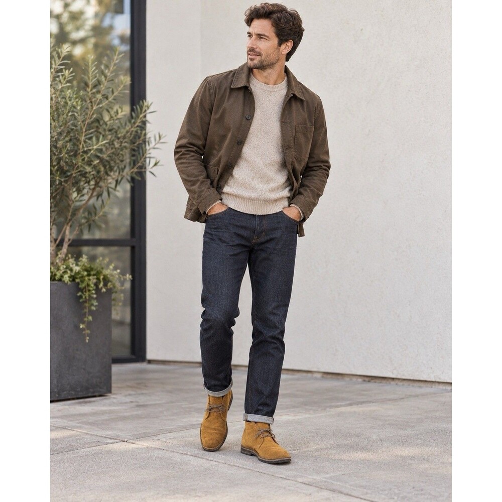 Johnston & Murphy Men’s 9.5M Tan Suede Chukka Boots Sheepskin Desert